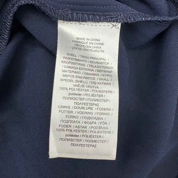 Navy Blue Sleeveless Dress Size 6 Lauren Ralph Lauren Womens Mid Length Ruffle - Picture 5 of 10